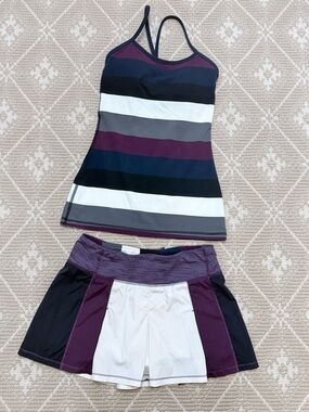 Lululemon Multicolor Striped Pickle Ball and tennis outfit Size 4 and Small